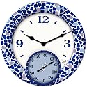 Springfield  91502 14" Poly Resin Mosiac Sea Clock with Thermometer