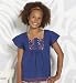 Info/Buy Girls' Limited Pure Cotton Floral Embroidered Top