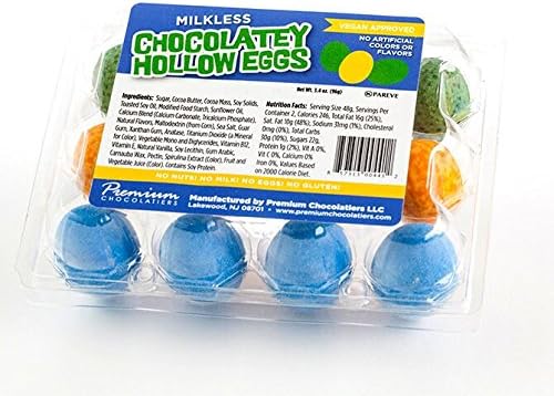 Dozen Chocolatey Hollow Easter Eggs Milk Free Nut Free Gluten Free Vegan Naturally Colored