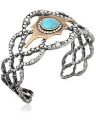 Lucky Brand "Mystical Realm" Turquoise Pave Cuff Bracelet, 1.5"