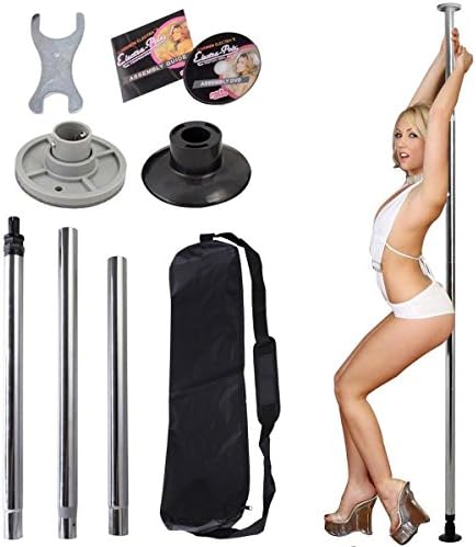 ComfyZone Dance Pole Full Kit Portable Stripper Exercise Party Dancing Silver