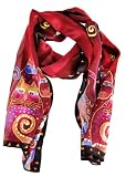 Laurel Burch Crimson Cats Sequined Silk Scarf