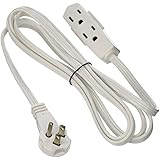 SlimLine 2241 Flat Plug Extension Cord, 3-Wire, White, 8-Foot