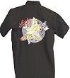 Lucky 13 Bombs Away Sexy Bombshell Design Mens Button Front Shirt, Pin Up Girl Design Black Shirt for Men. Sizes Med. - 6XL!
