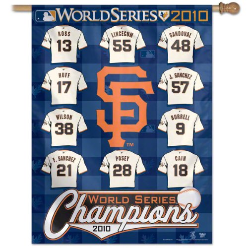 San Francisco Giants 2010 World Series Champions Vertical Player Flag