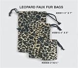 5" X 7" Leopard Faux Fur Dice Bag