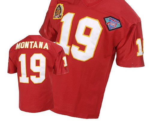 Kansas City Chiefs #19 Montana Throwback Jerseys Authentic Football Jersey Size 48-56 (Please Select the Size When You Order, Can Do Drop Shipping)
