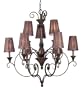 Kenroy Home 90569MB Lincolnshire Nine-Light Chandelier, Mocha Bliss with Pleated Shades