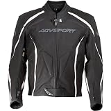AGV Sport Dragon Men's Leather Street Motorcycle Jacket w/ Free B&F Heart Sticker Bundle - Black / Size 42