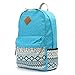 OURBAG Canvas Casual Lightweight Backpack Schoolbag Shoulder Bags Wallet for Women Girls 3PCS Set Light Blue
