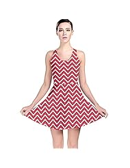 Stretchy Chevron Print Geometric Print Polyester/Spandex Skater Dress 