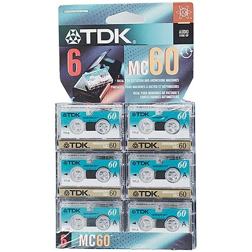 TDK MC60-6PK Microcassette Recording Tape