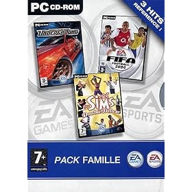 Pack PC Grand public : Sims Double Deluxe - Fifa 2004 - NFS U.