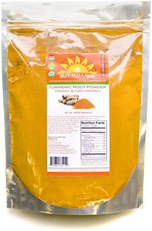 BuyWellness Turmeric Powder FRESH PURE Organic, High Curcumin Healthy- 1 lb