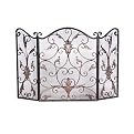 Espresso & Gold Leaf Fire Screen