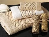 Anali Palisades Fingertip Towel on Cream Terry