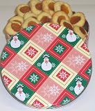 Gourmet Food : Scott's Cakes 1 lb. Apricot Butter Cookies in a Snowman Tin