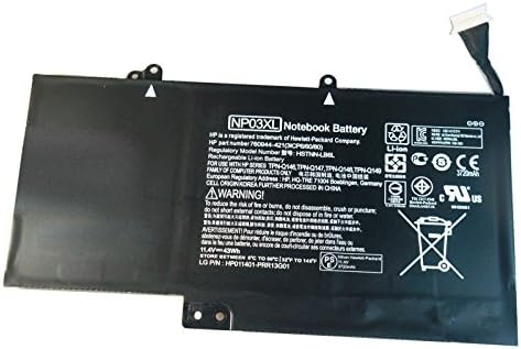 AKNEER New 11.4V 43Wh NP03XL Battery for HP X360 13-A010DX TPN-Q146 761230-005 HSTNN-LB6L 760944-421