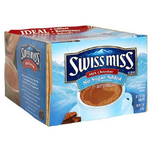 Swiss Miss Hot Cocoa Mix, Milk Chocolate, No Sugar Added, 60-Count Boxes (Pack of 2)