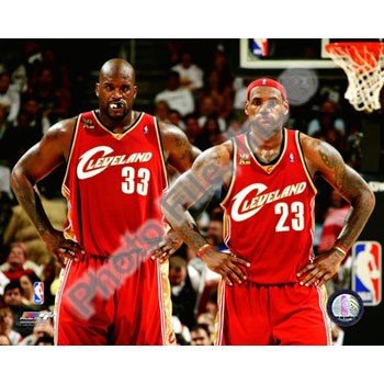 Shaquille ONeal LeBron James Cavaliers On Court 8x10 Photo