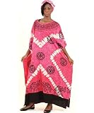Elephant and Symbols Caftan Kaftan with Matching Headwrap - Available in Several Colors