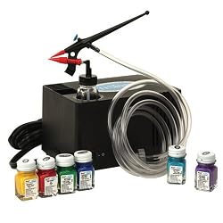 AZTEK MIGHTY MINI AIRBRUSH STKIT W/COMPRESSOR & 6 COLORS