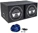 Package: (2) Sony XS-GTX100LW 10" 2200 Watt Car Audio Subwoofers With 600 Watt RMS Power + Atrend Dual 10" Mdf Vented Subwoofer Enclosure + Dual Enclosure Wiring Kit With 14 Gauge Speaker Wire + Screws + Spade Terminals Package: (2) Sony XS-GTX100LW 10" 2200 Watt Car Audio Subwoofers With 600 Watt RMS Power + Atrend Dual 10" Mdf Vented Subwoofer Enclosure + Dual Enclosure Wiring Kit With 14 Gauge Speaker Wire + Screws + Spade Terminals