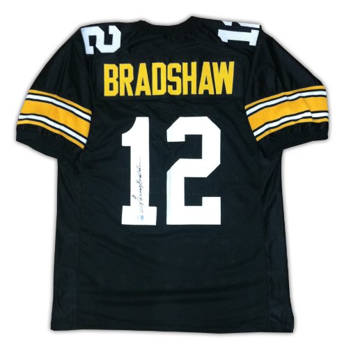 Terry Bradshaw Signed Black Pittsburgh Steelers Jersey