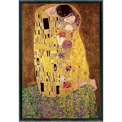 Gustav Klimt Poster und Kunststoff-Rahmen - Der Kuss - Il bacio (z) (91 x 61cm)