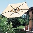 C - Series Umbrella - C05 Style: Valance, Base: Freestanding 4-Prong, Fabric: Sesame Linen