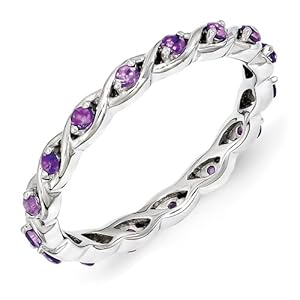 Sterling Silver Amethyst Ring by Stackable Expressions, Best Quality Free Gift Box Satisfaction Guaranteed