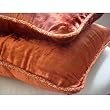 Rust Shimmer - Decorative Pillow Covers - Velvet Pillow Cover with Handmade Beaded Border