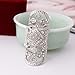 Susenstone®Crystal Hollow Flower Full Armor Knuckle Rings Finger Ring