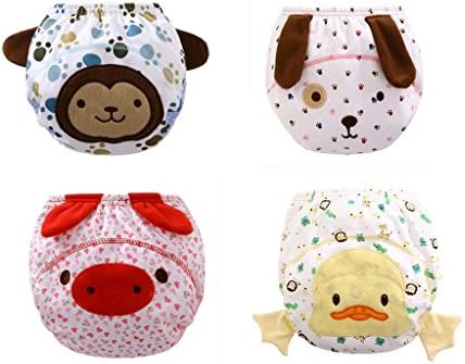 4 X Baby Toddler Girls Cute Boys Potty Training Pants reusable (90, Design 4)