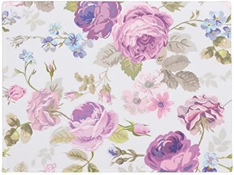 Ailovyo Victorian Country Lavender Shabby Chic Roses Paris Rubber Non-Slip Entry Way Outdoor Indoor Decor Rug Doormats (23.6"x15.7")