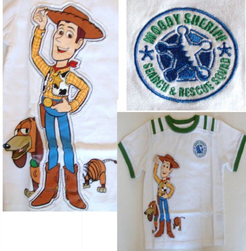 DISNEY BUZZ LIGHTYEAR SHERIFF WOODY & SLINKY DOG TOY STORY TEE T SHIRT Cotton White Boys 