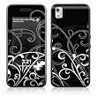 B&W Fleur Design Protective Skin Decal Sticker for Samsung Instinct SCH M800 Cell Phone