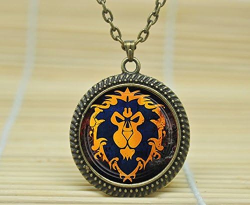 MagicalYeah Wow World Of Warcraft Alliance Charm Necklace Glass Cabochon Necklace A3120