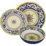 Le Cadeaux Triple Weight Melamine 3 Piece Place Setting, Malaga