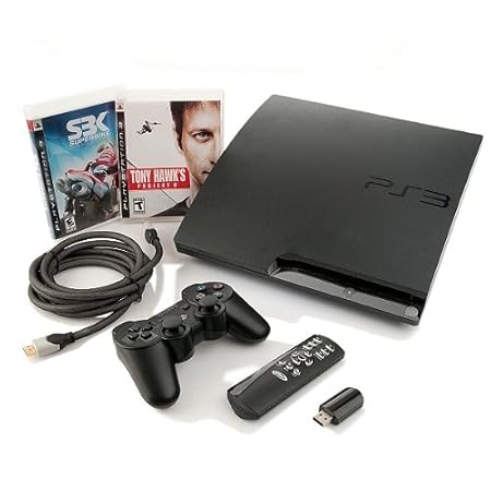 Sony PlayStation PS3 Slim 120GB Bundle with 2 Games, Blu-ray Remote and HDMI Cable