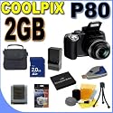 Nikon Coolpix P80 - Digital camera - compact - 10.1 Mpix - optical zoom: 18 x - supported memory: MMC, SD, SDHC - black