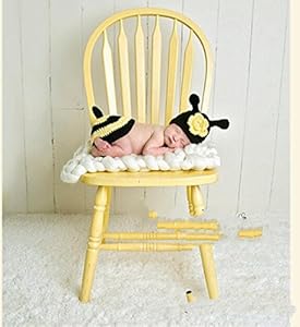 Jastore® Photography Prop Baby Yellow Bee Crochet Knitted Costume Hat Diaper