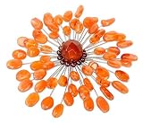 Garnet and carnelian brooch, 'Sunflower' 4 W 1 L