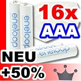 Produkt-Bild: 16 x Sanyo Eneloop Micro Akkus Batterien AAA in speziellen, robusten Akkuboxen der Akku-Onlinehandel GmbH - NEUESTE VERSION HR-4UTGA - 50% mehr LEBENSDAUER - bis 1500 LADEZYKLEN