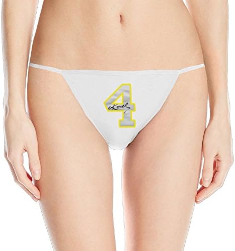 Donny Basketballer Signature T Font For Women Thong Panty Lingerie Size L White