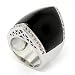 Sleek Wedge Sterling Silver Cocktail Ring w/Black Onyx & White CZs Sleek Wedge Sterling Silver Cocktail Ring w/Black Onyx & White CZs