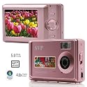 SVP DC1056 Pink 5MP Slim Digital Camera with 4x Digital Zoom, 2.5" LTPS LCD Screen