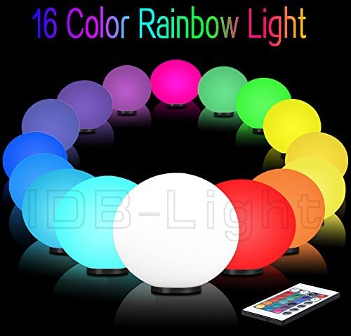 Future Light® Pack of 2 Units,16 Color Changing Table Lamp,baby Night Lamp,children Night Light,remote Control Color Changing Ball LED Night Light