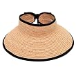 Simmons 4.5" Brim Straw Weave Roll Up Rafia Visor