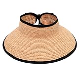 Simmons 4.5" Brim Straw Weave Roll Up Rafia Visor